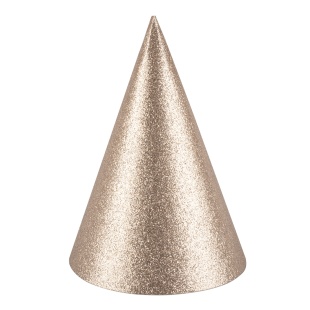 Колпаки, Светлое золото, с блестками, 16 см, 6 шт. в упак. 