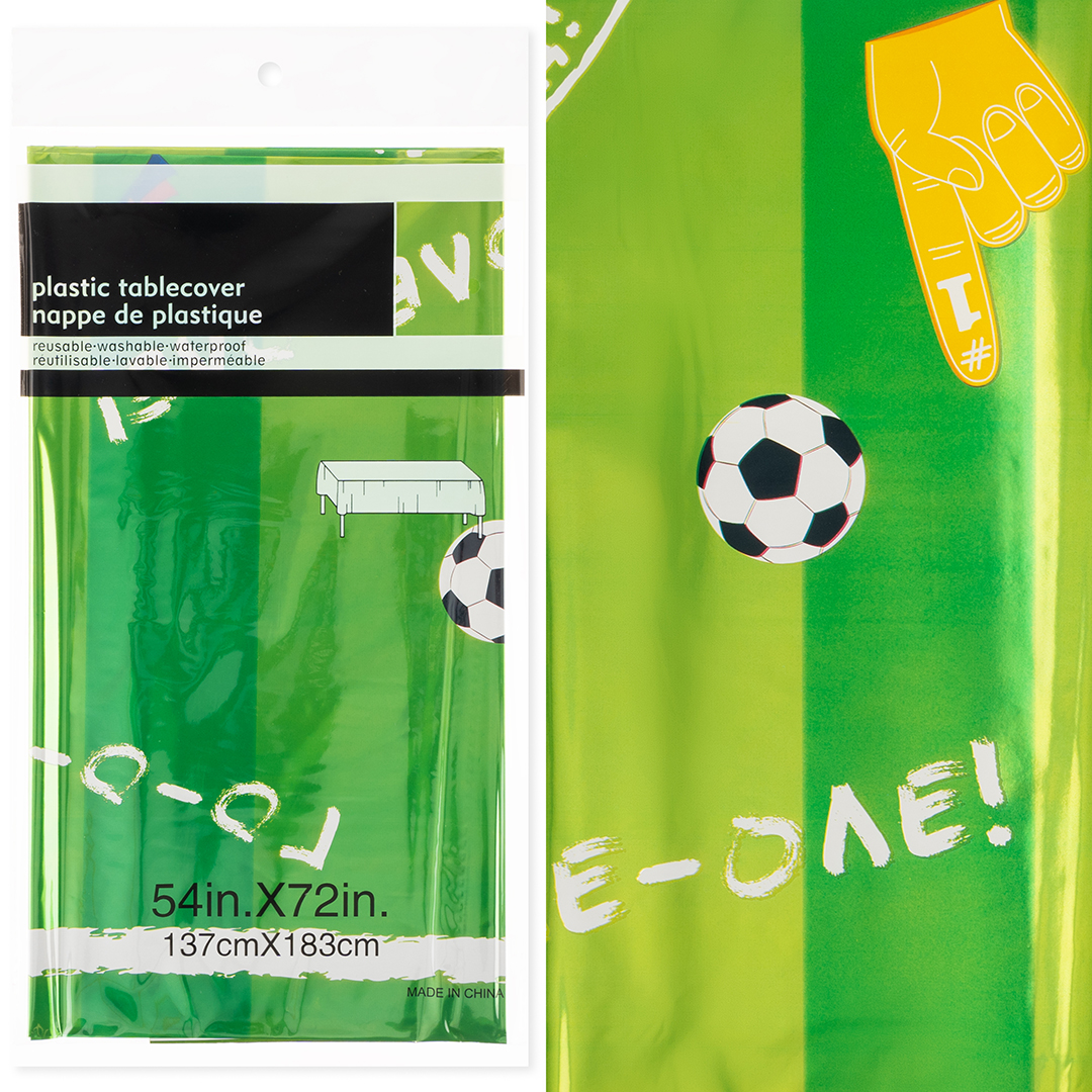 Скатерть одноразовая, Футбол, Металлик, 137*183 см, 1 шт.