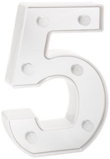 Световая фигура Цифра, 5, 16 см. Серебро, 1 шт.