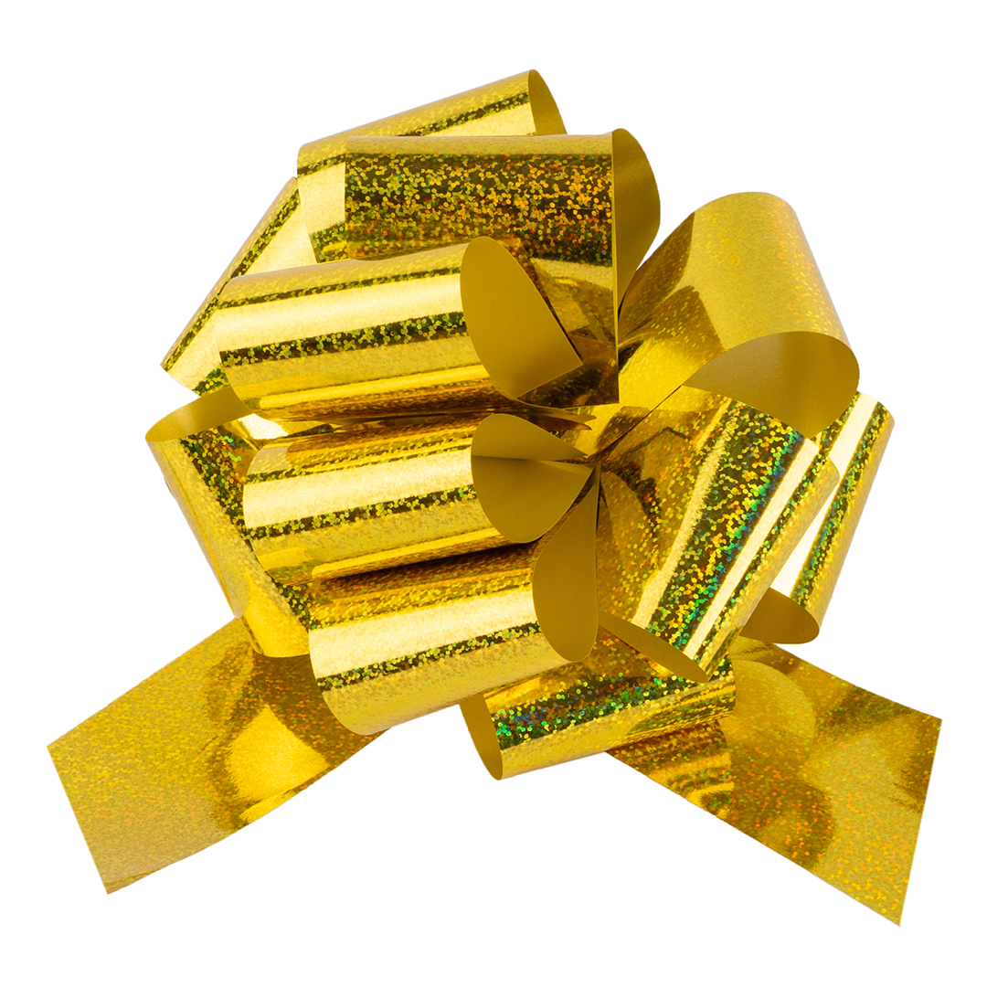 Бант Шар, Золото, Голография, 21 см, 1 шт. в упак. 