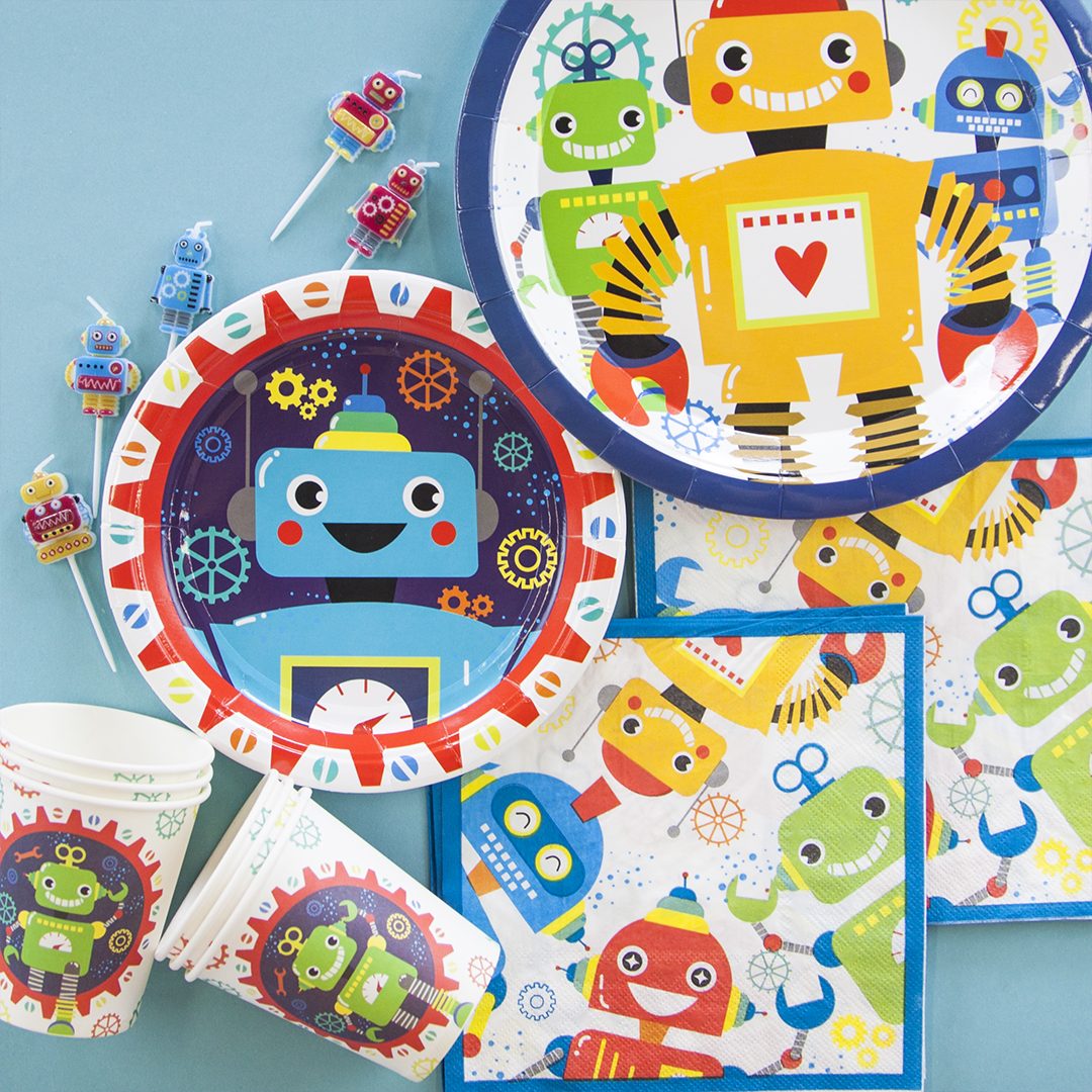 Набор свечей Фигура, Роботы, 7 см, 5 шт. с держат.