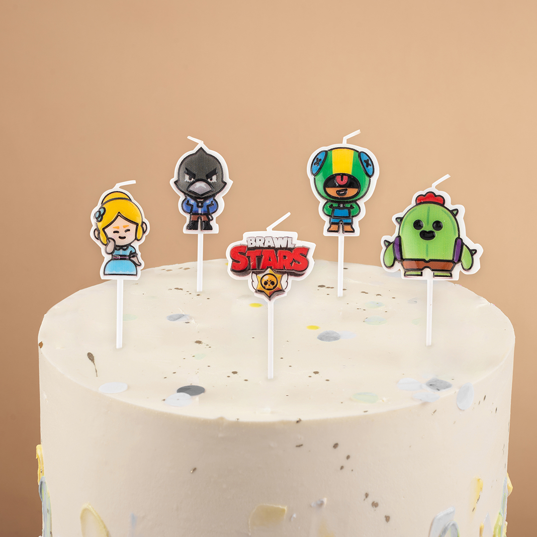 Свечи Game Party, Звездные бойцы, 5 шт. с держат.