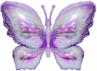 Шар (34''/86 см) Фигура, Воздушная бабочка, Сиреневый, 1 шт. в уп.