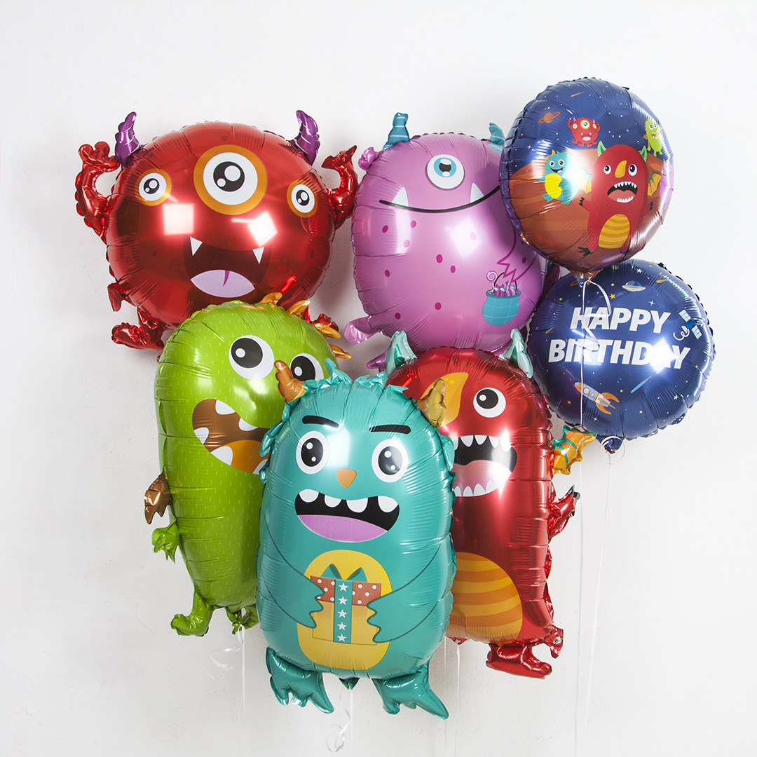 Шар (28''/71 см) Фигура, Монстрик Рио, Красный, 1 шт.