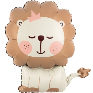 Шар (30''/76 см) Фигура, Львенок, Бежевый, Сатин, 1 шт. в уп.