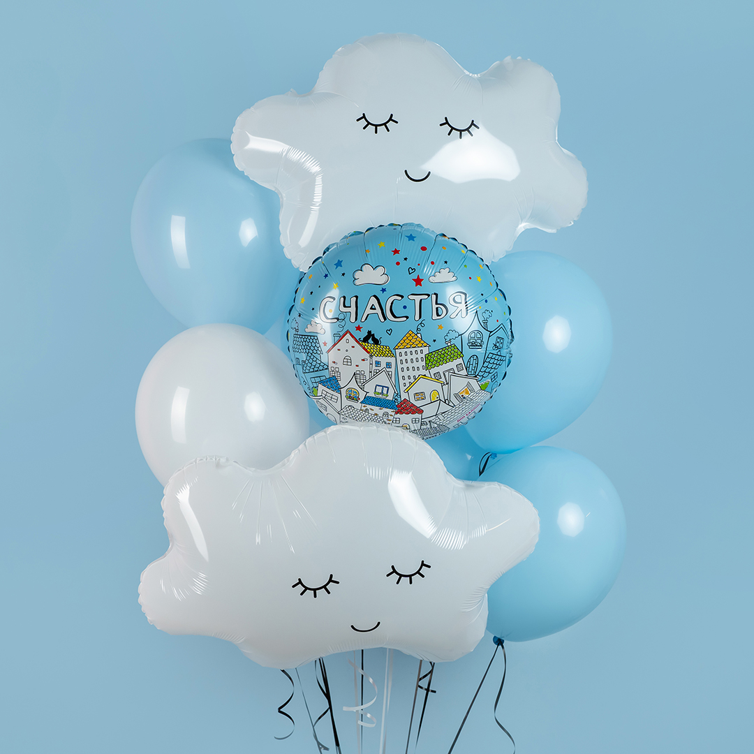 Шар (12''/30 см), Голубой, пастель, 100 шт.