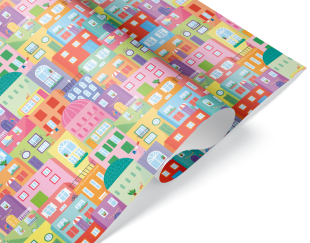 Упаковочная бумага 80гр (0,7*1 м) Итальянский городок, 10 шт.