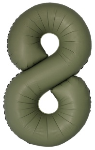 Шар (40''/102 см) Цифра, 8 Slim, Оливковый, Матовый, 1 шт.