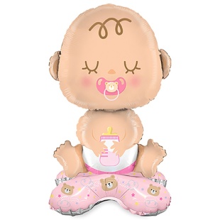 Шар 3D (25''/64 см) Фигура на подставке, Малышка Девочка, 1 шт. в уп.