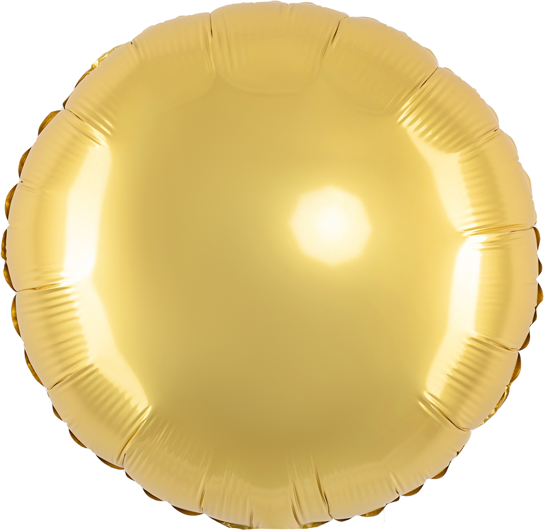 Шар (18''/46 см) Круг, Золото, Сатин, 1 шт.