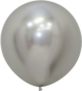 Шар (24''/61 см), Reflex, Зеркальный блеск, Серебро (981), хром, 3 шт.
