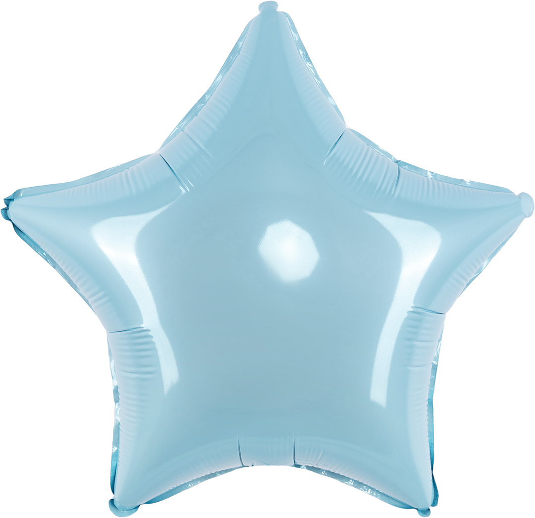 Шар (9''/23 см) Мини-звезда, Голубой, Макарунс, 1 шт.