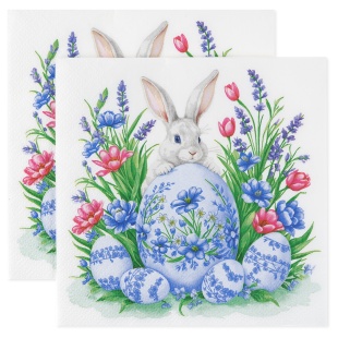 Сервировочные салфетки, Кролик с пасхальным яйцом, 33*33 см, 20 шт.