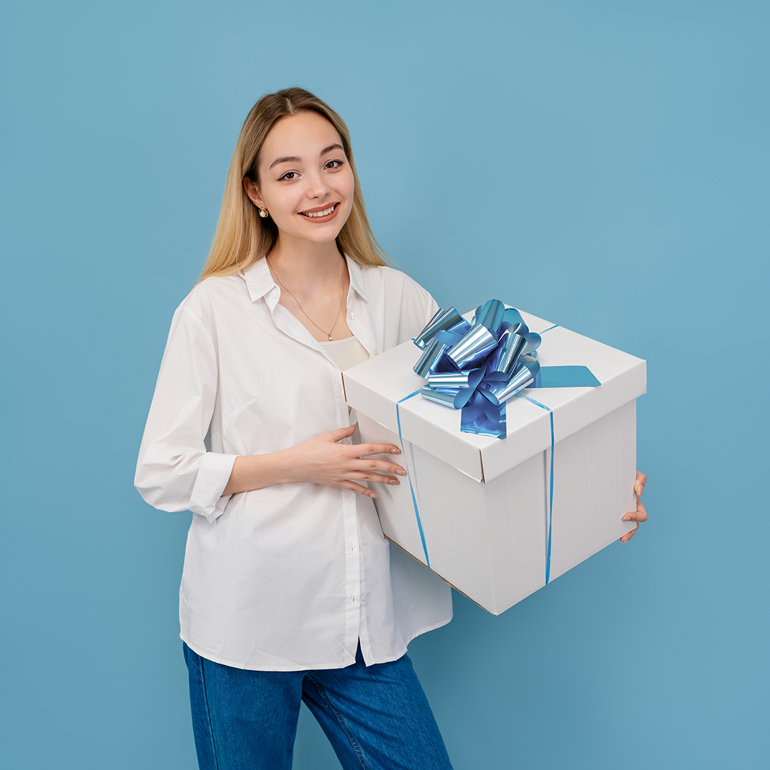 Бант Шар, Голубой, Металлик, 21 см, 1 шт. в упак. 