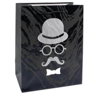 Пакет подарочный, 210гр, Мистер Икс, Дизайн №2, Металлик, 32*26*10 см, 1 шт.