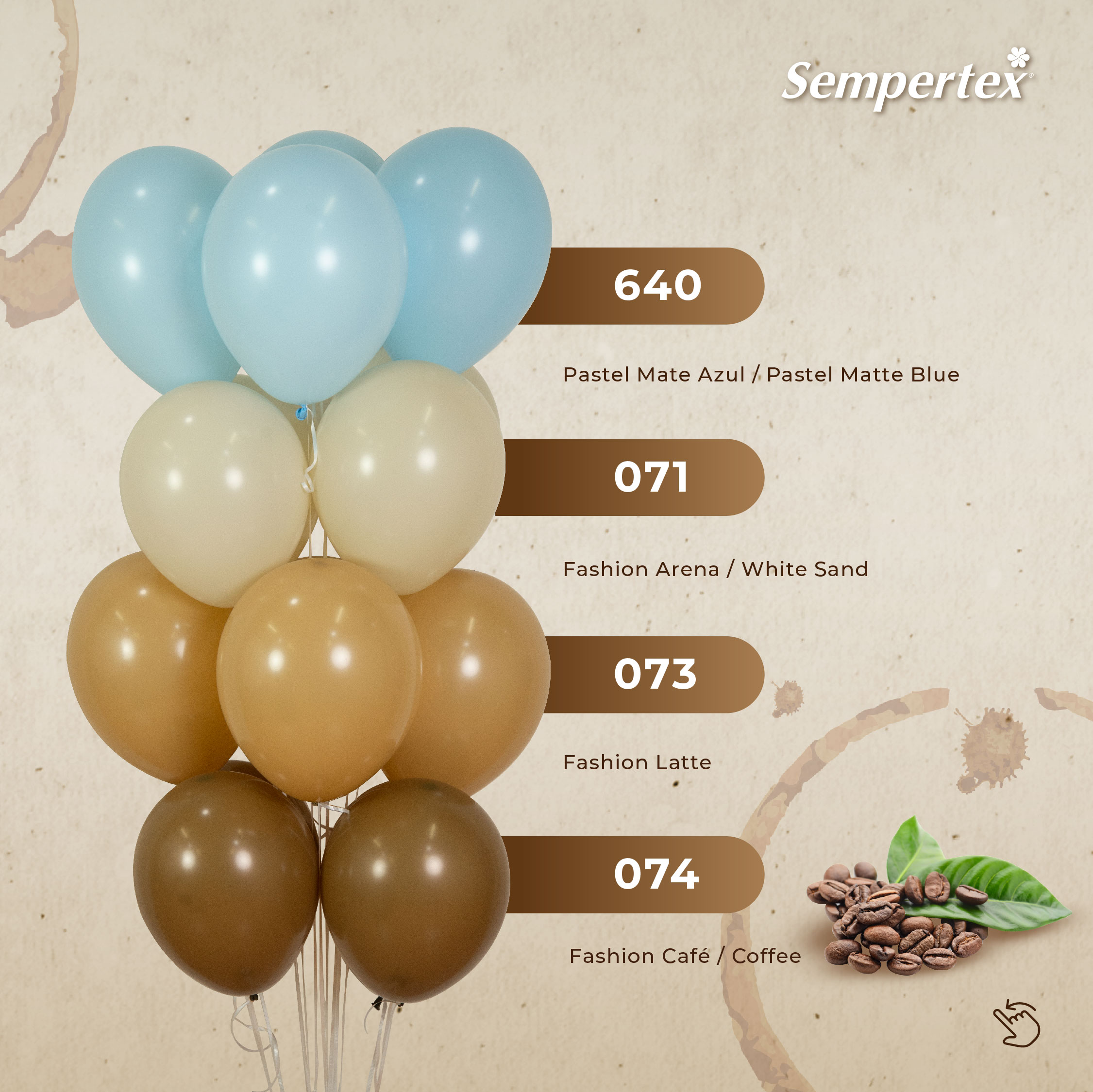 Шар (12''/30 см), Нежно-голубой (640), макарунс, 12 шт.