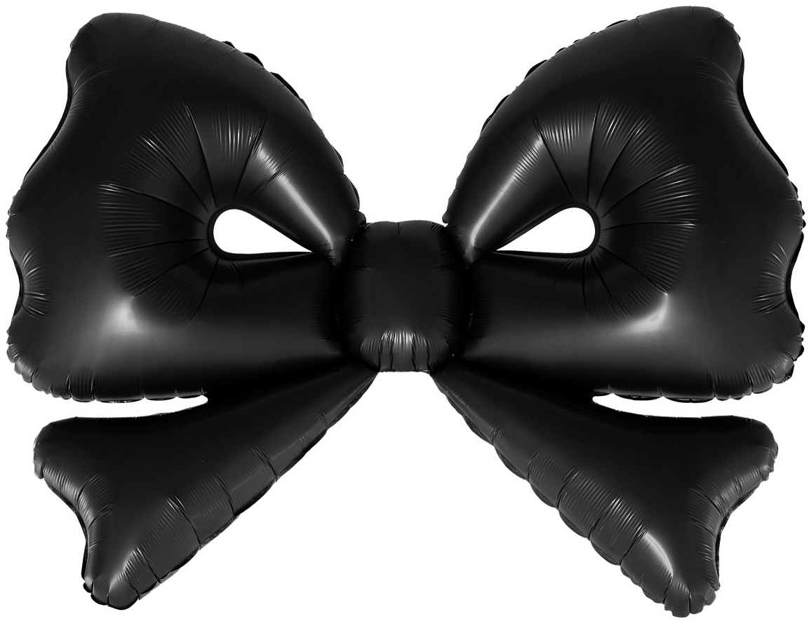 Шар (50''/127 см) Фигура, Бант, Черный, Сатин, 1 шт.