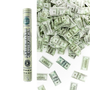 Пневмохлопушка (16/40 см), Деньги, Доллары, 1 шт.