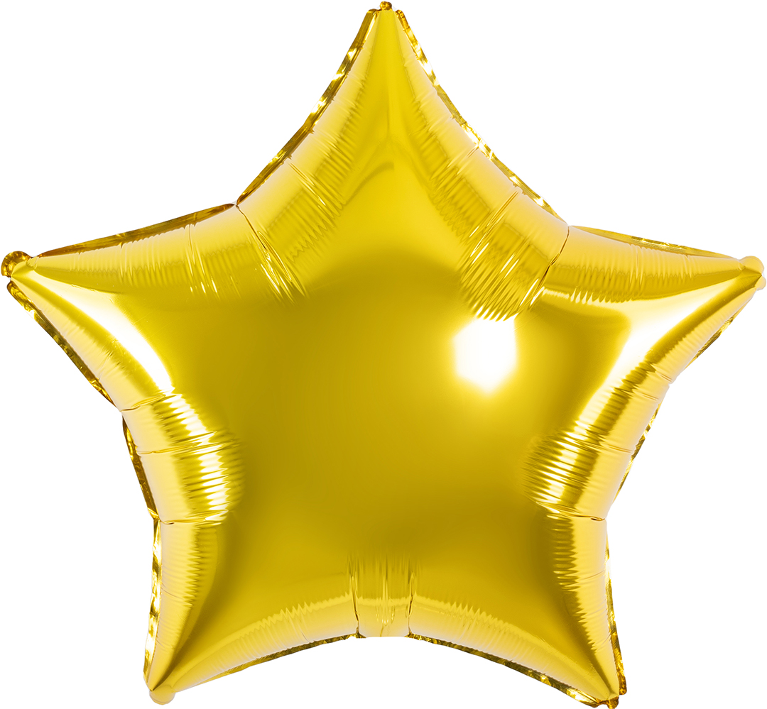 Шар (24''/61 см) Звезда, Золото, Металлик, 1 шт.