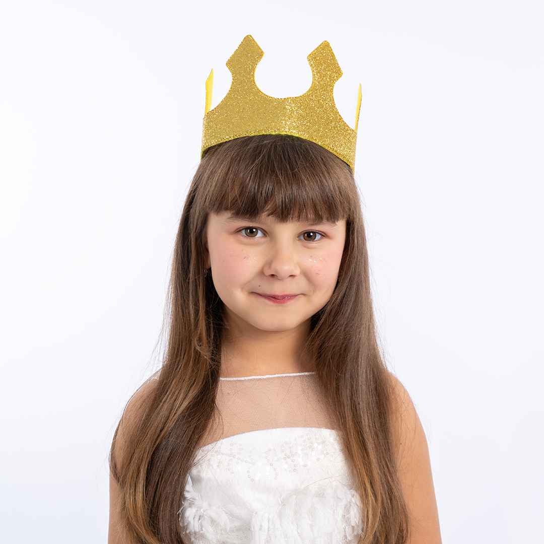 Корона тканевая, Классика, ОГ 58 см, Золото, 1 шт. 