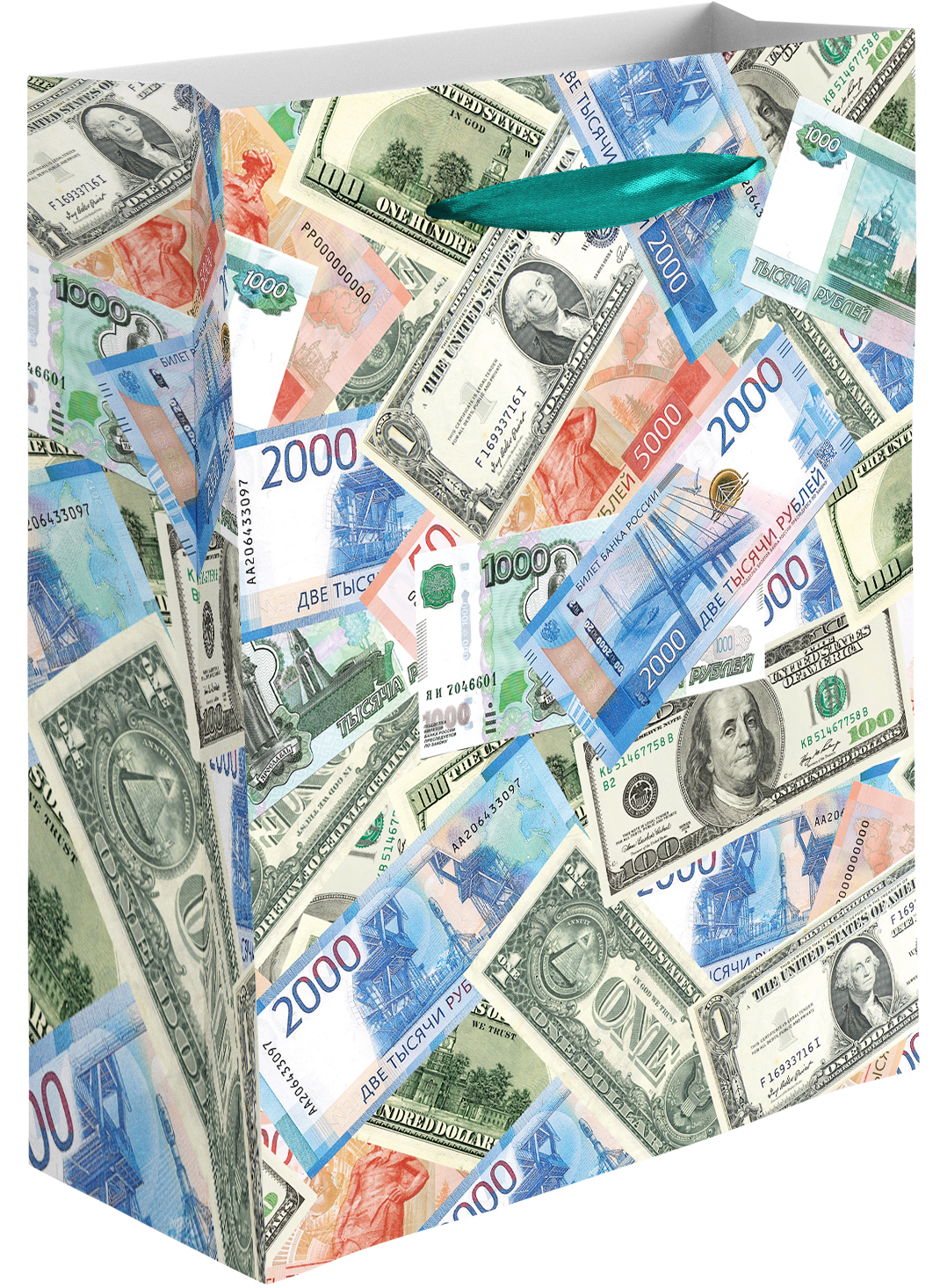 Пакет подарочный, 210гр, Деньги, 41*31*12 см, 1 шт.