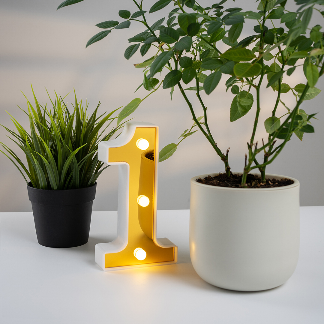 Световая фигура Цифра, 1, 16 см. Золото, 1 шт.