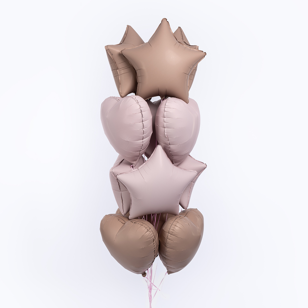 Шар (18''/46 см) Звезда, Ретро Какао, Сатин, 1 шт.