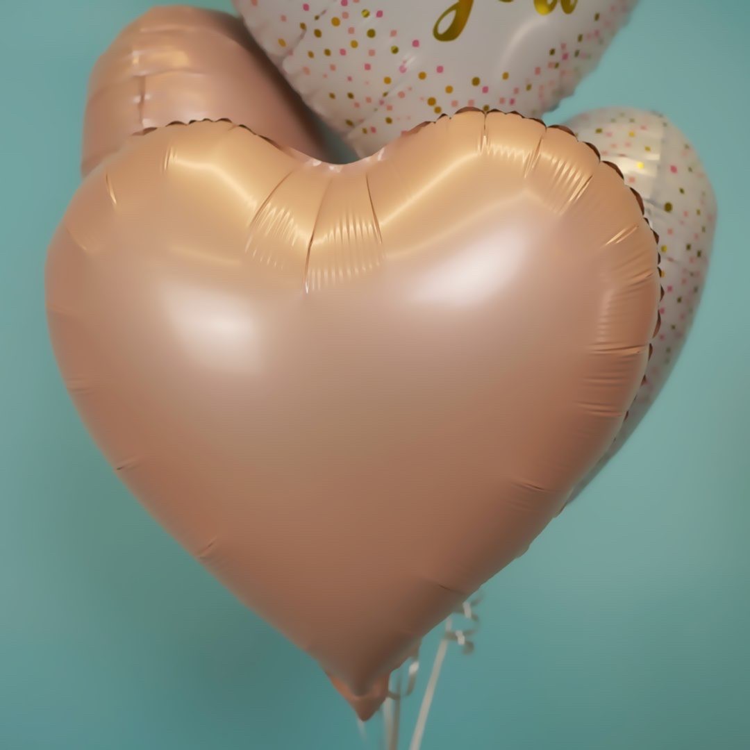 Шар (18''/46 см) Сердце, Розовый, Сатин, 1 шт.