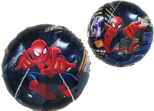 Шар (18''/46 см) Круг, Человек Паук, Дизайн №4, 1 шт. в уп. (цв.этик.)