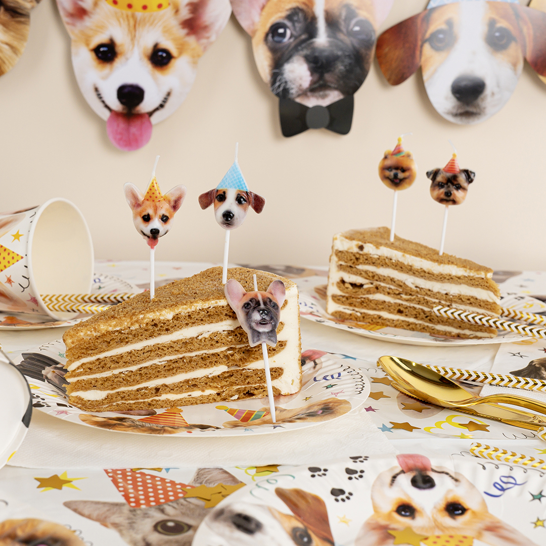 Набор свечей Фигура, Собачки, 6 см, 5 шт. с держат.