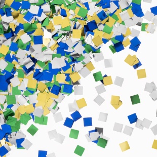 Конфетти фольга Квадрат, Светлый микс, Металлик, 1 см, 50 г.