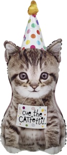 Шар (30''/76 см) Фигура, Котик в колпачке, 1 шт. в уп.