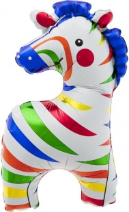 Шар (32''/81 см) Фигура, Зебра, Разноцветные полоски, 1 шт.