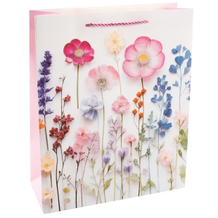 Пакет подарочный, 210гр, Цветочная мелодия, Дизайн №1, с блестками, 41,5*30*12 см, 1 шт.