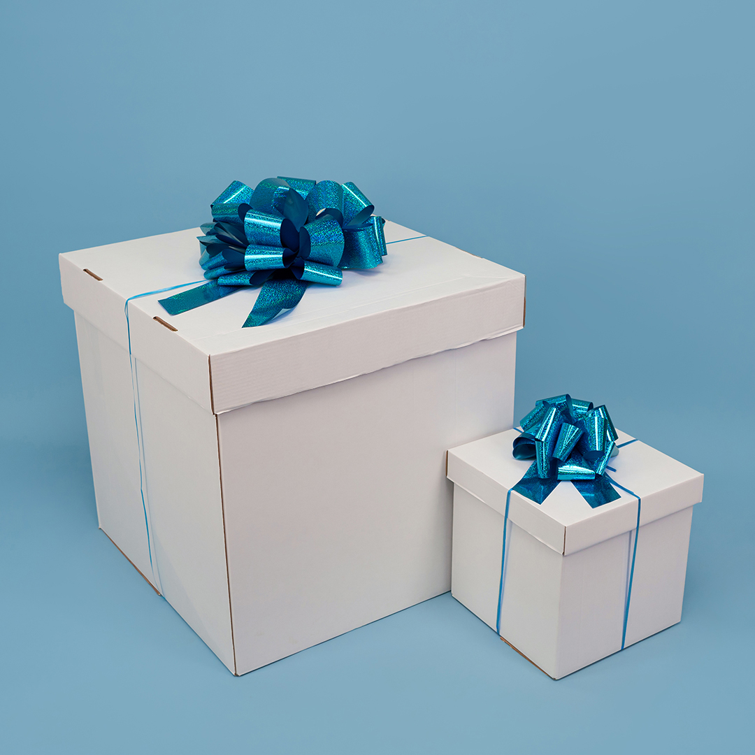 Бант Шар, Голубой, Голография, 21 см, 1 шт. в упак. 