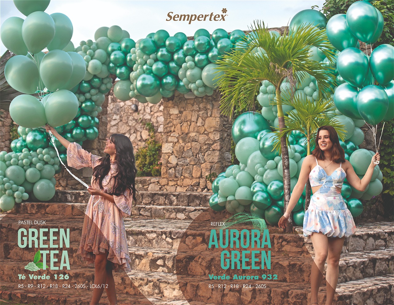 Шар (12''/30 см), Зеленый чай (126), пастель ретро, 50 шт.