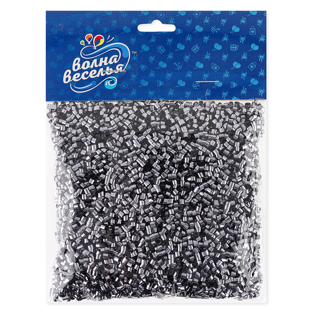 Конфетти фольга Цилиндр, Стальной, Металлик, 0,2 см, 20 г.