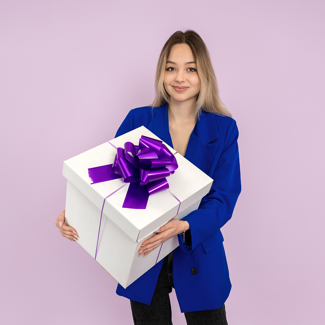 Бант Шар, Фиолетовый, Лаковый, 21 см, 1 шт. в упак. 