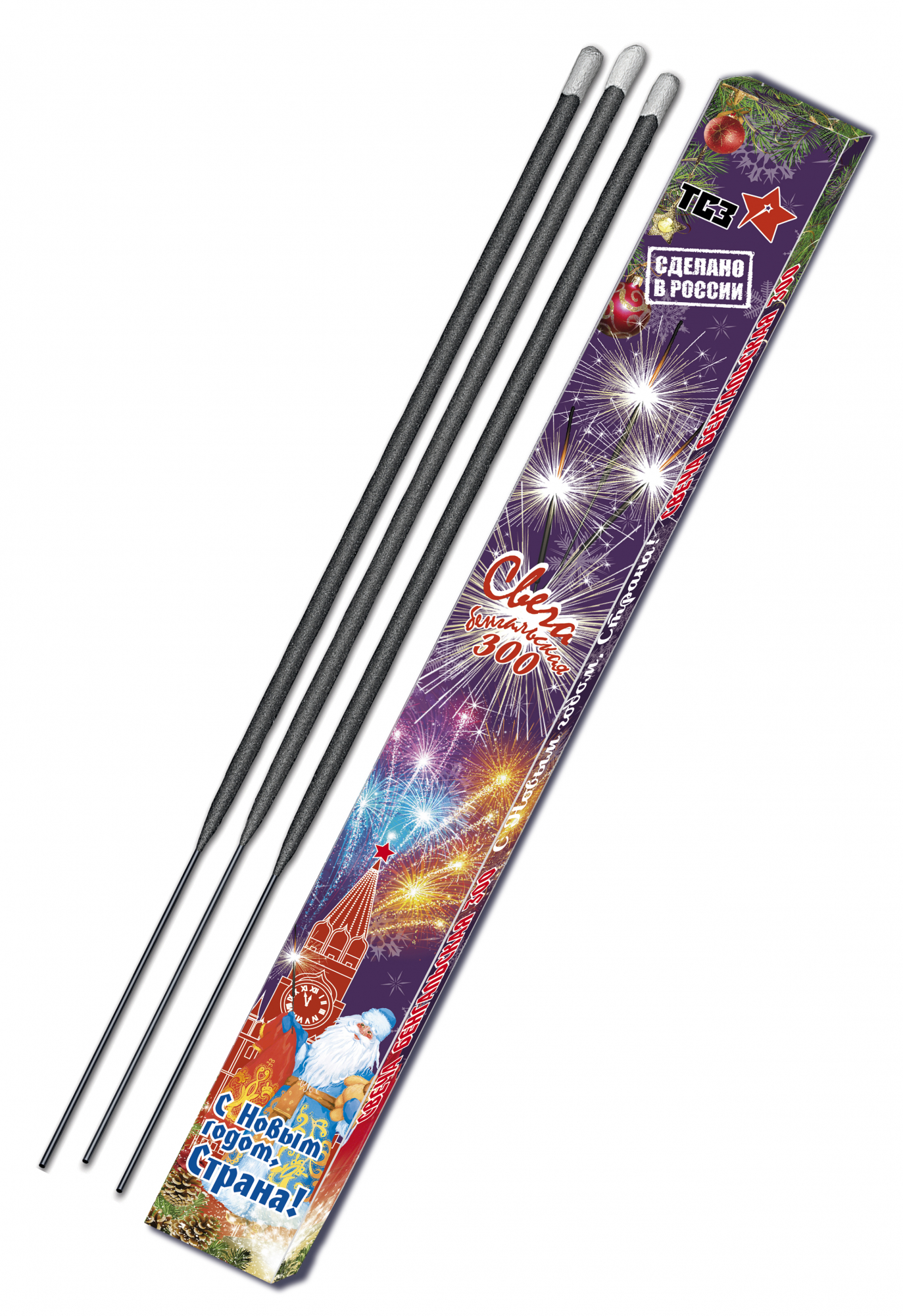Бенгальский огонь 150 сек, 30 см, 3 шт.