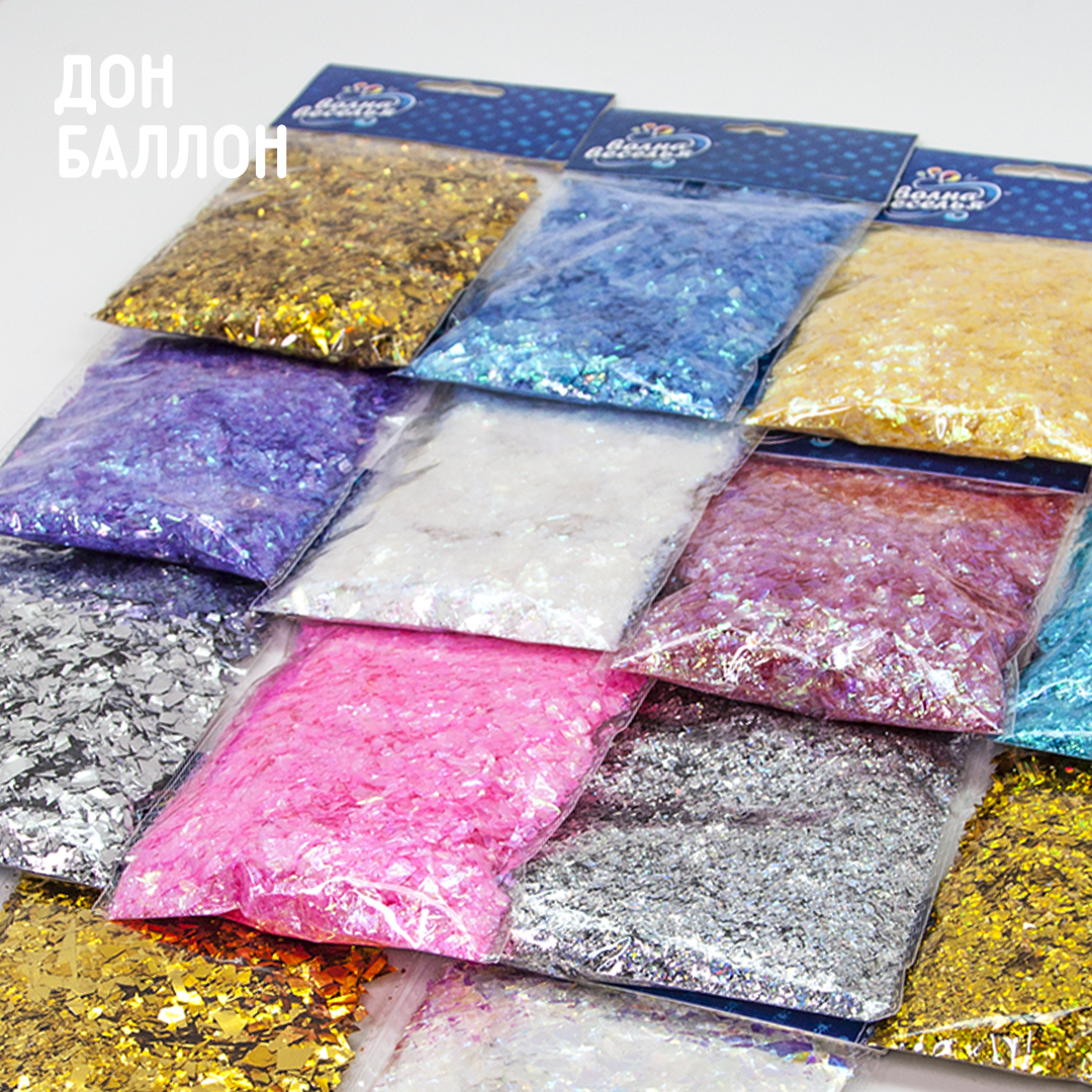 Конфетти дробленые Яркое золото, Голография, 20 г.