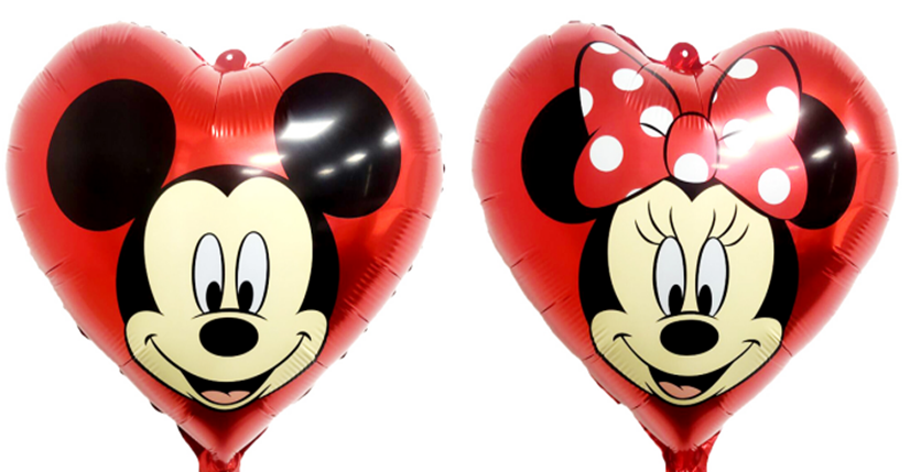 Шар (18''/46 см) Сердце, Любимые Мышки, Красный, 1 шт.