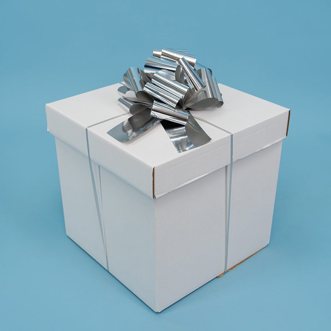 Бант Шар, Серебро, Металлик, 21 см, 1 шт. в упак. 