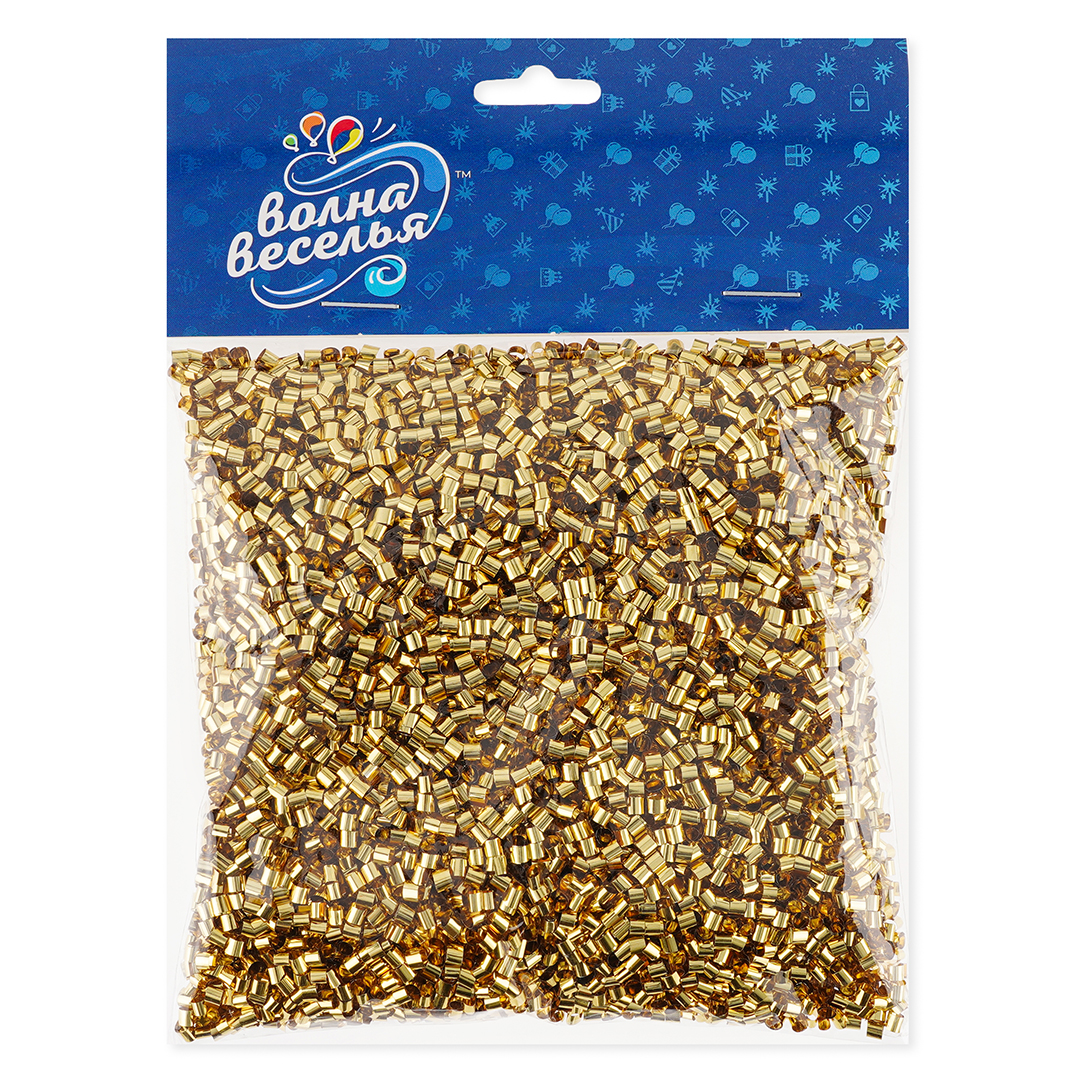 Конфетти фольга Цилиндр, Золото, Металлик, 0,2 см, 20 г.