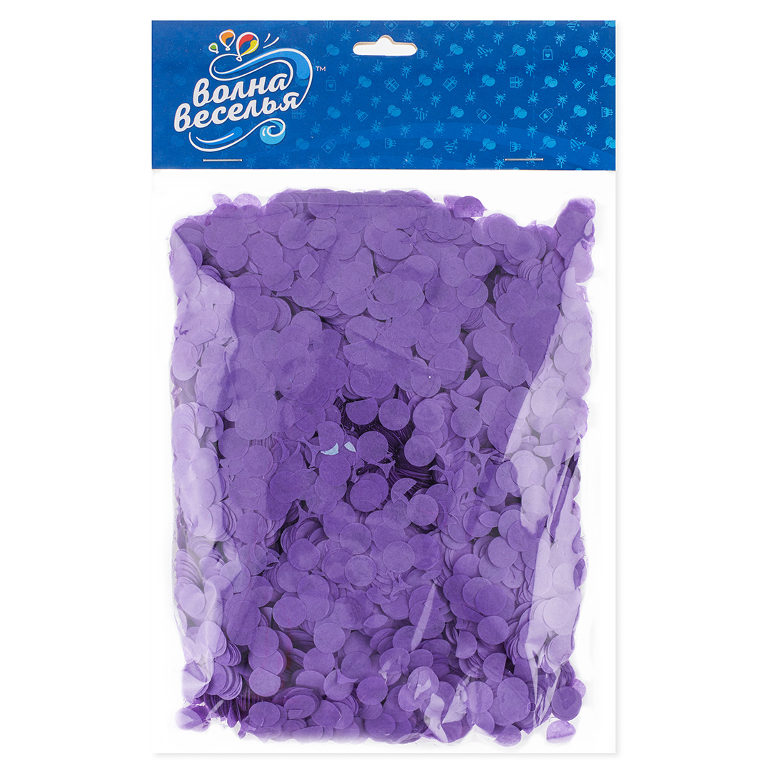 Конфетти тишью Круг, Сиреневый, 1 см, 50 г.