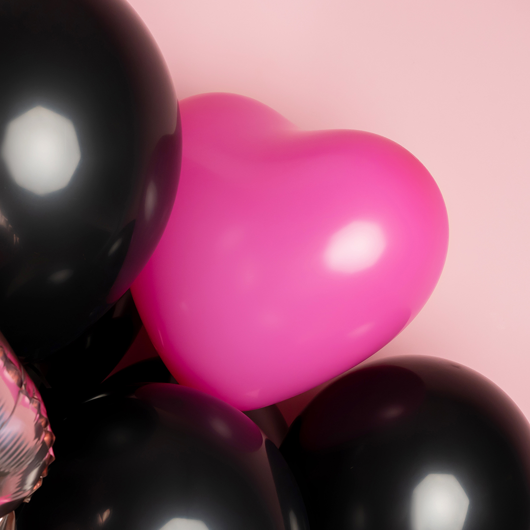 Шар (12''/30 см) Сердце, Фуше (012), пастель, 12 шт.