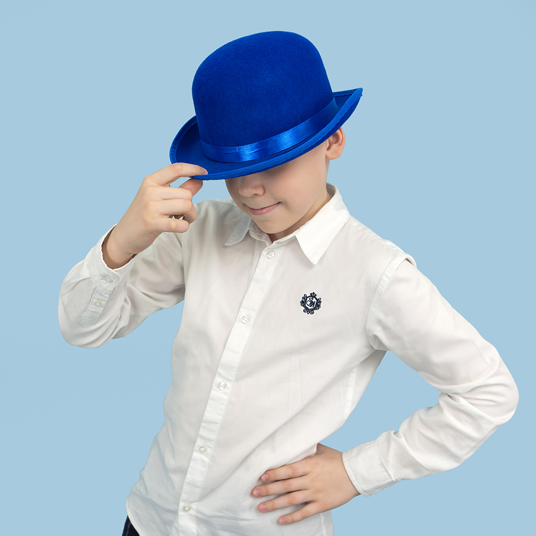 Шляпа Котелок, фетр, Синий, 56-58 разм., 1 шт. 