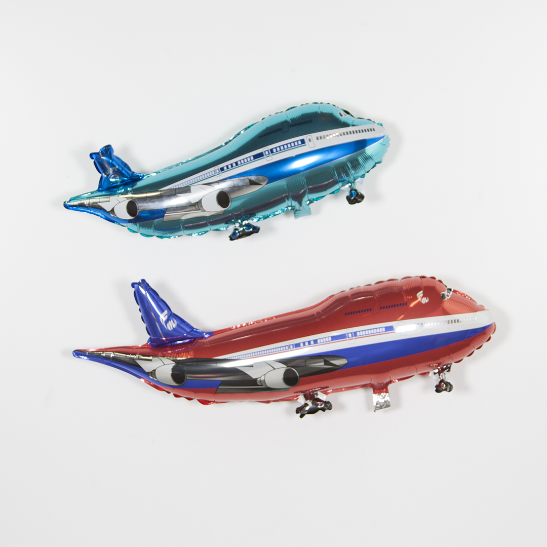 Шар (39''/99 см) Фигура, Самолет, Пассажирский лайнер, Красный, 1 шт.