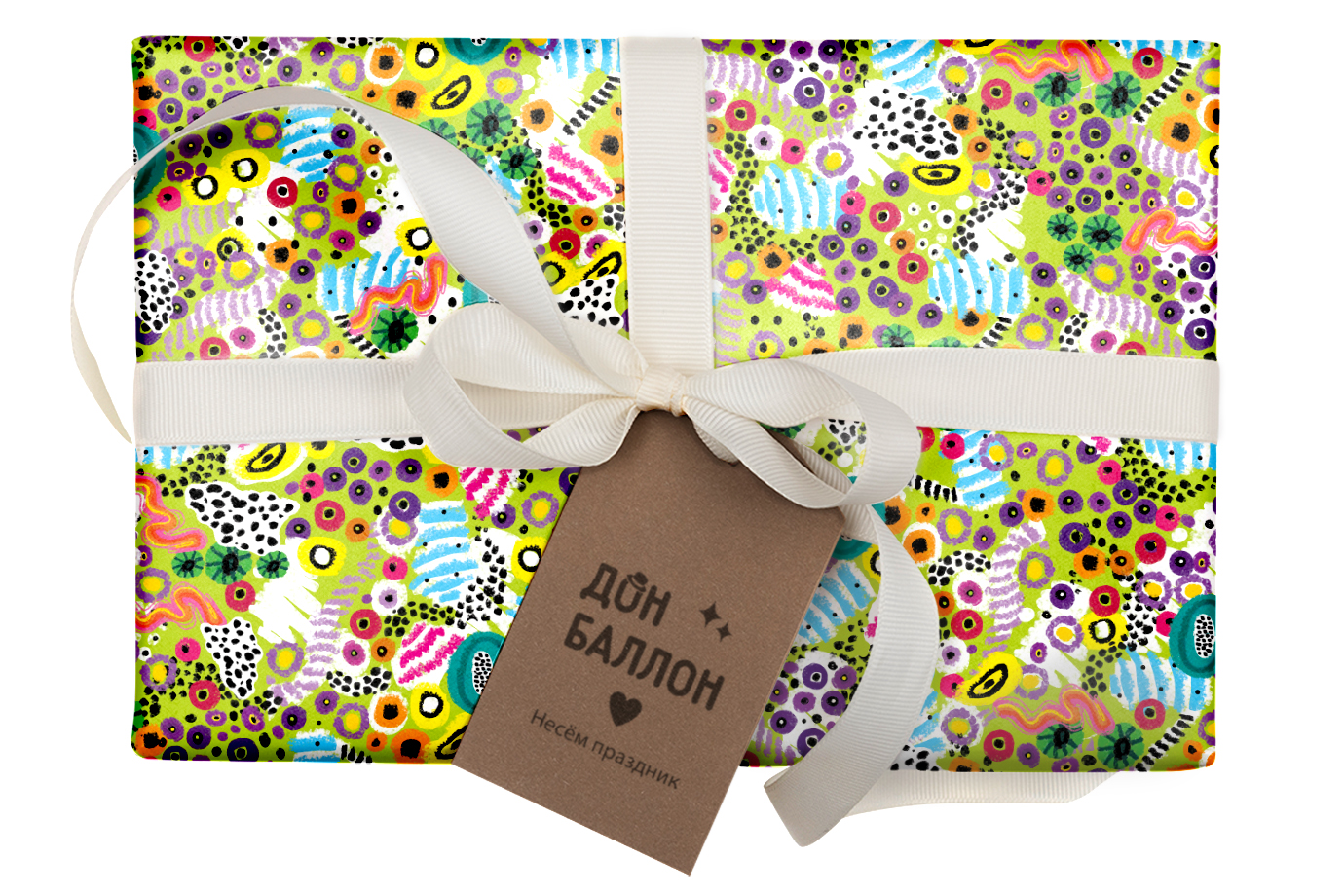 Упаковочная бумага 80гр (0,7*1 м) Красочная абстракция, 10 шт.