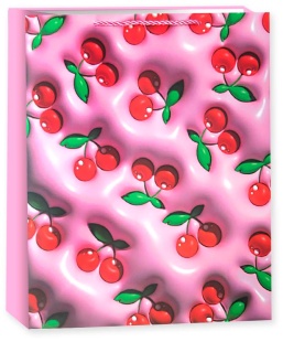 Пакет подарочный, 210гр, Фрукты Ягодки, Дизайн №3, 41*31*12 см, 1 шт.