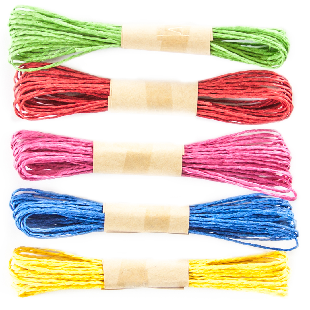 Набор бумажных шпагатов (5 м) Яркие цвета, 5 шт.